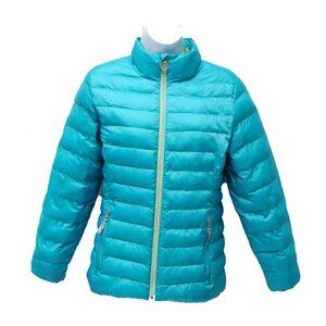 SPYDER Kids Girls Full Zip Puffer Jacket, Teal,  L (14/16)